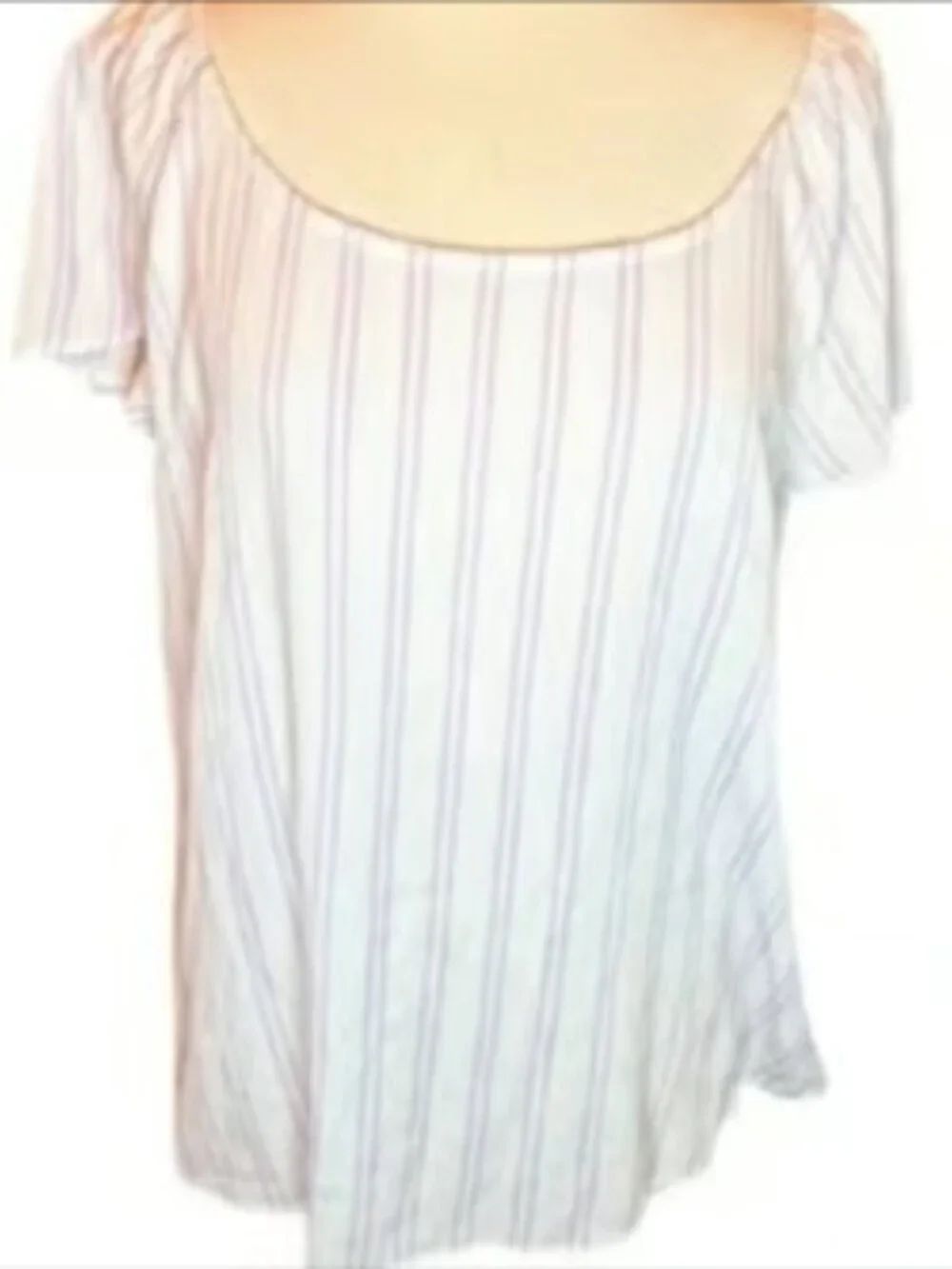 Michael Kors Lightweight Short Sleeve Top Striped Summer Blouse Flowy Relaxed